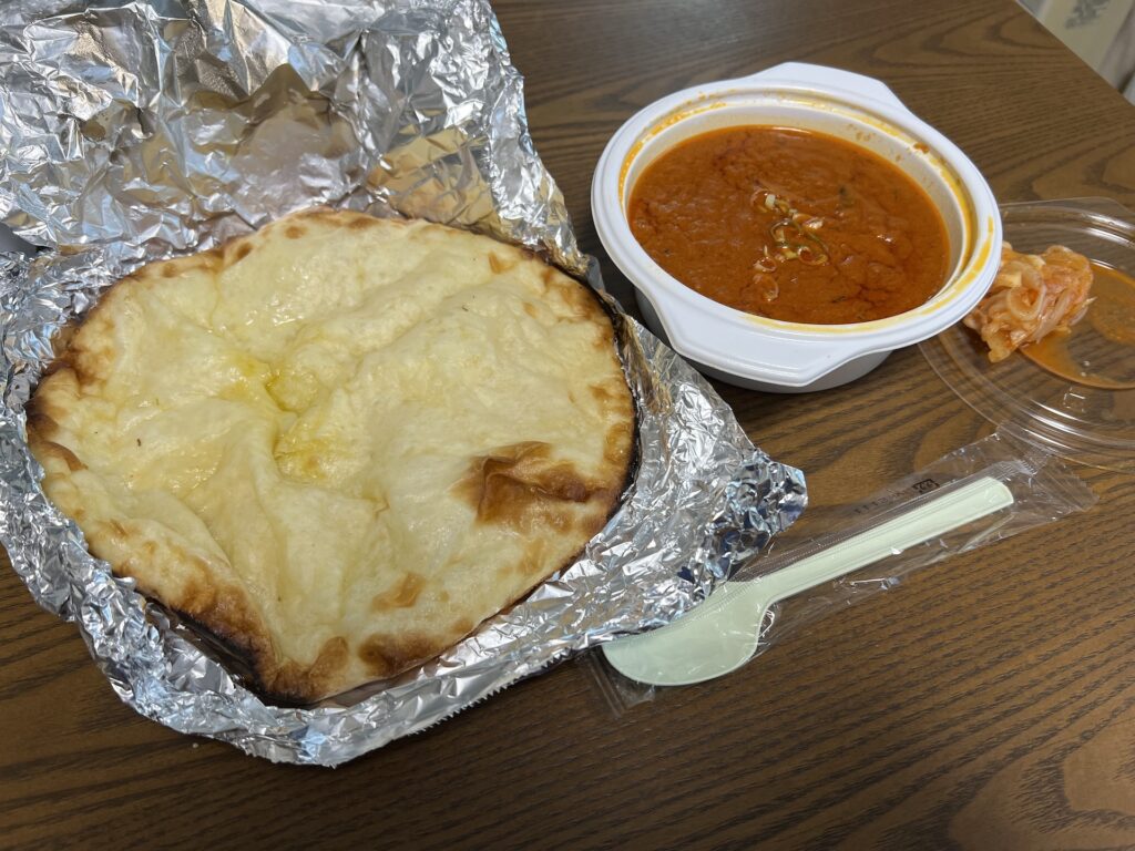 インド料理ラム マトンカレー＋チーズナン テイクアウト