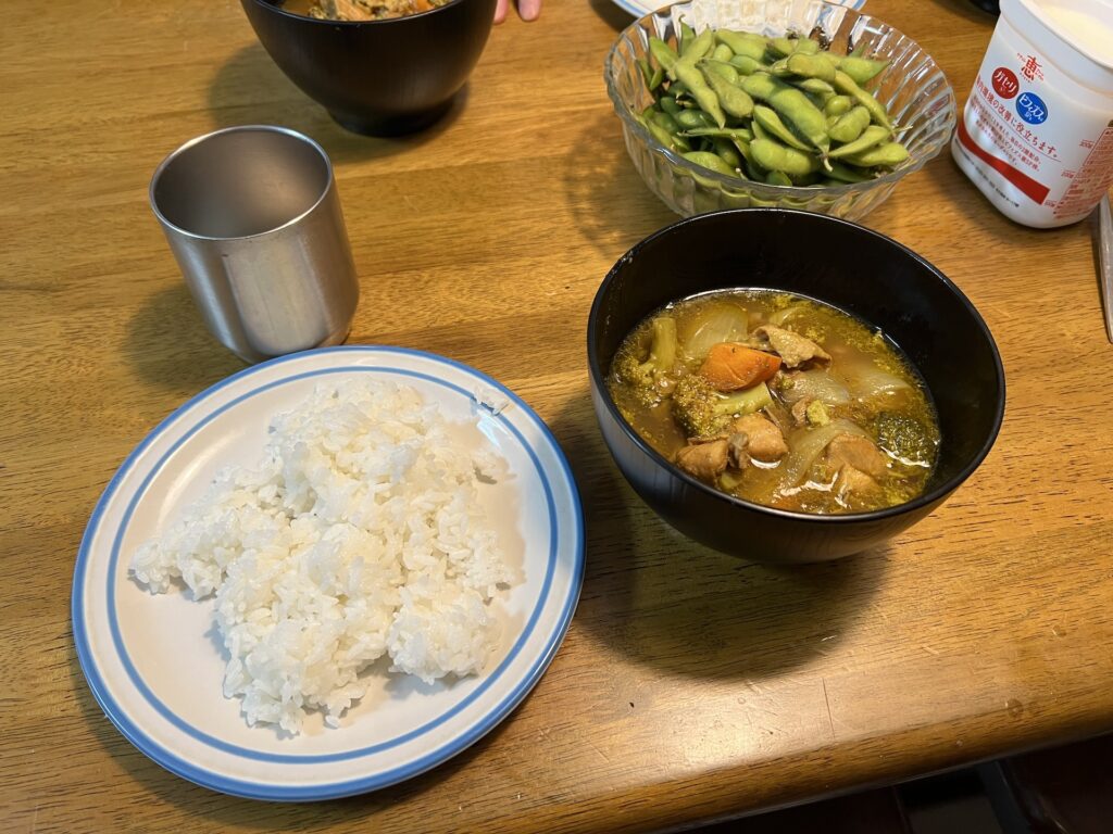 実家で作って振る舞ったスープカレー