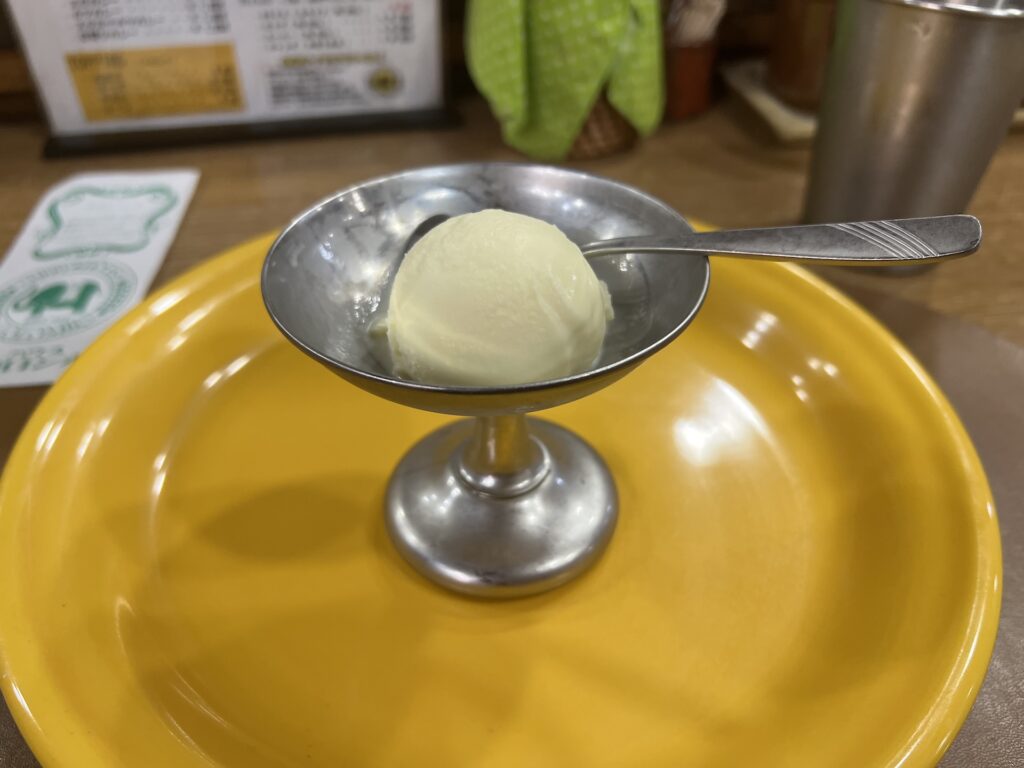カリーハウスコロンボ 食後のアイス
